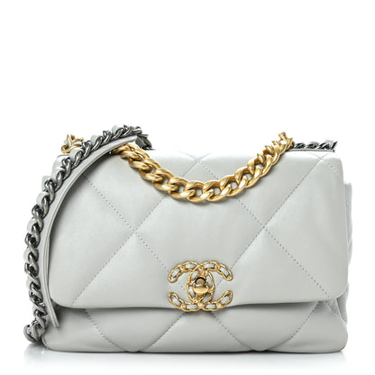 Chanel Lambskin Quilted Medium Chanel 19 Flap Grey 1 of 9