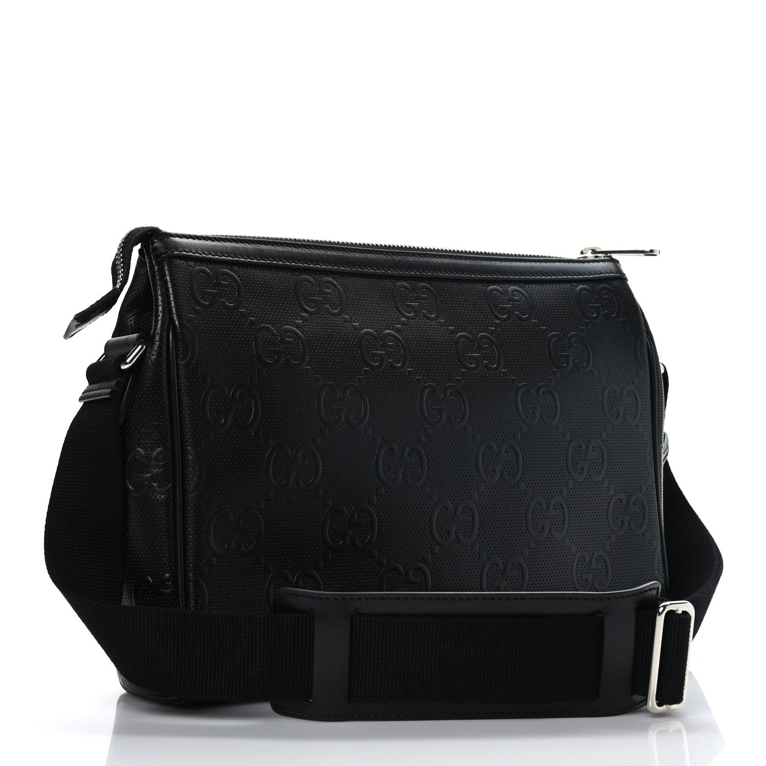 Gucci Calfskin GG Tennis Embossed Shoulder Bag Black 3 of 8
