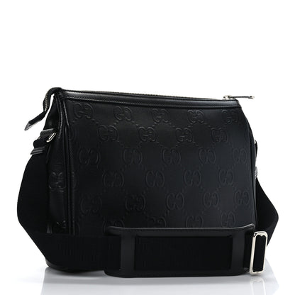 Gucci Calfskin GG Tennis Embossed Shoulder Bag Black 3 of 8