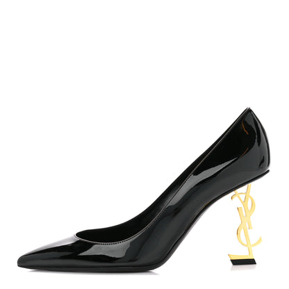 Saint Laurent Patent Calfskin Opyum 85 Pumps 39 Black Gold 1 of 9