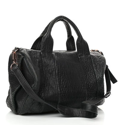 Alexander Wang Pebbled Lambskin Rocco Black Rose Gold Hardware 3 of 13