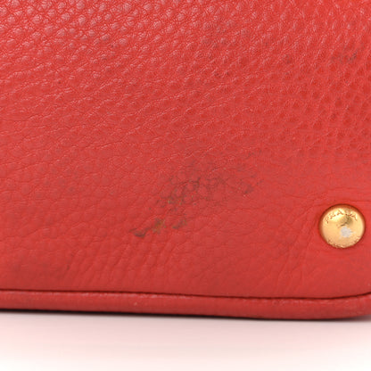 Prada Vitello Daino Side Zip Shopper Tote Rosso 11 of 18