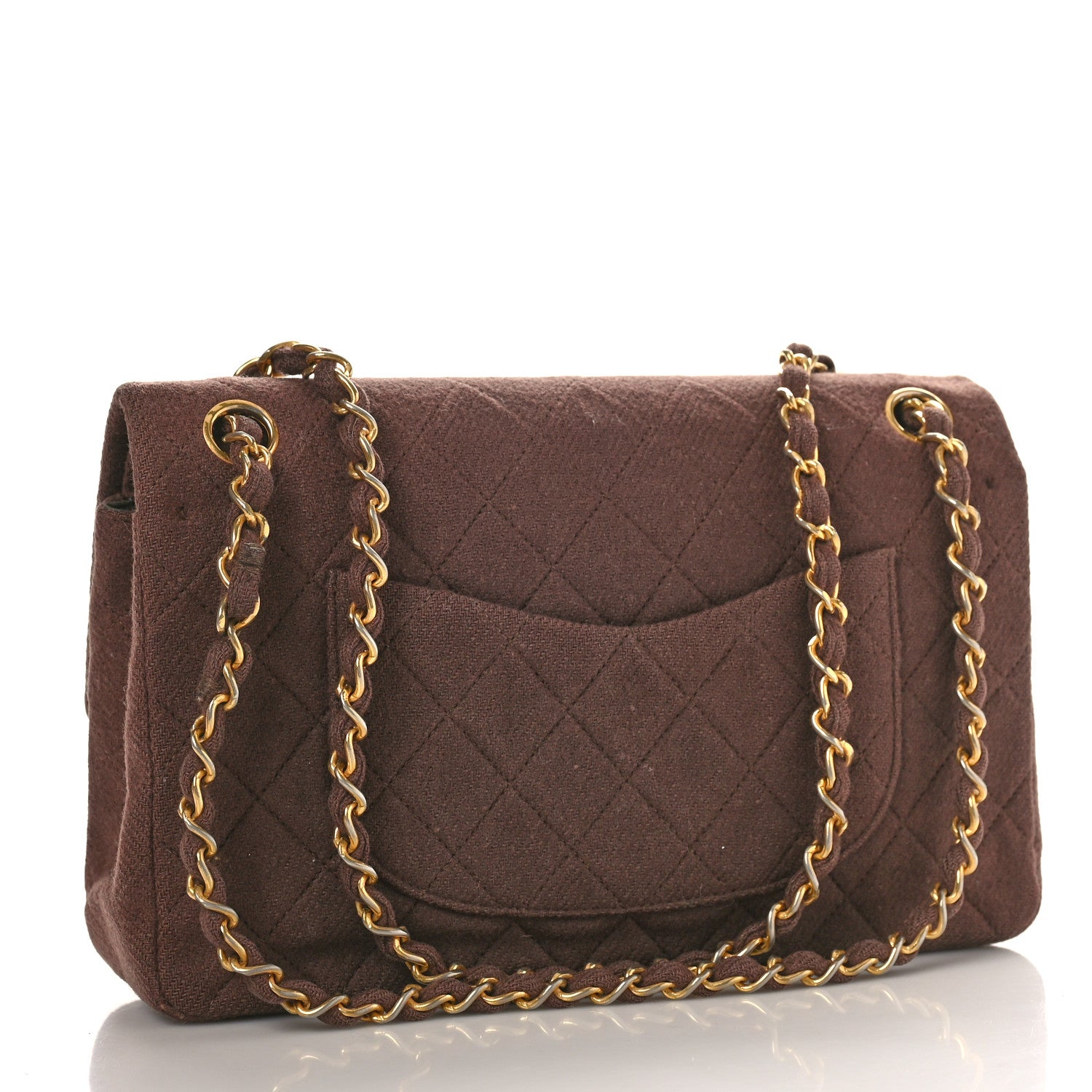 Chanel Jersey Quilted Small Double Flap Brown 2 of 9