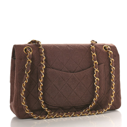 Chanel Jersey Quilted Small Double Flap Brown 2 of 9