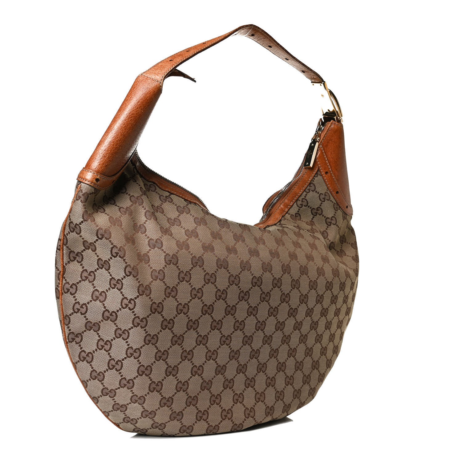 Gucci Monogram Horsebit Glam Hobo Tan 2 of 17