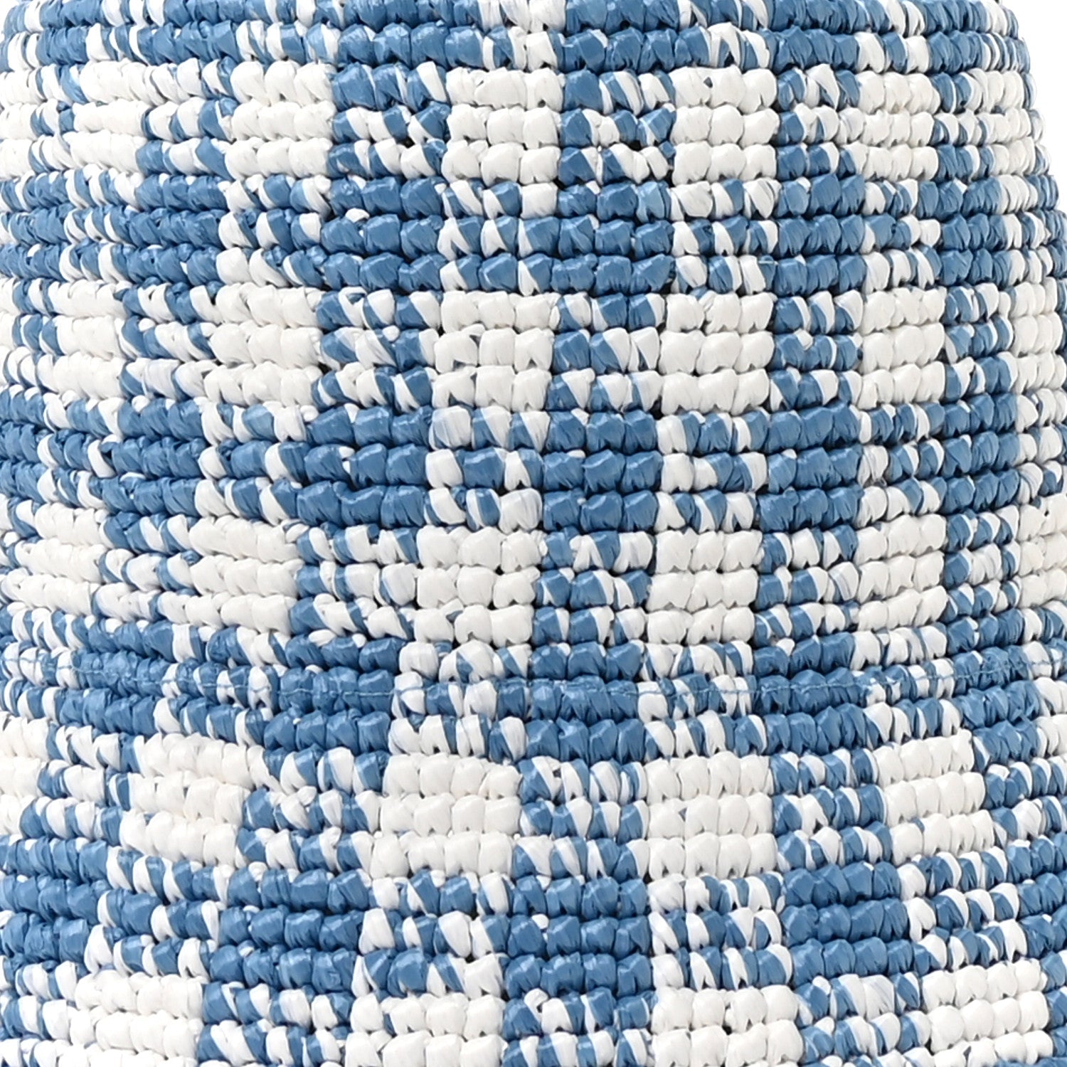 Prada Yarn Raffia Effect Crochet Triangle Bucket Hat S Celeste 5 of 8