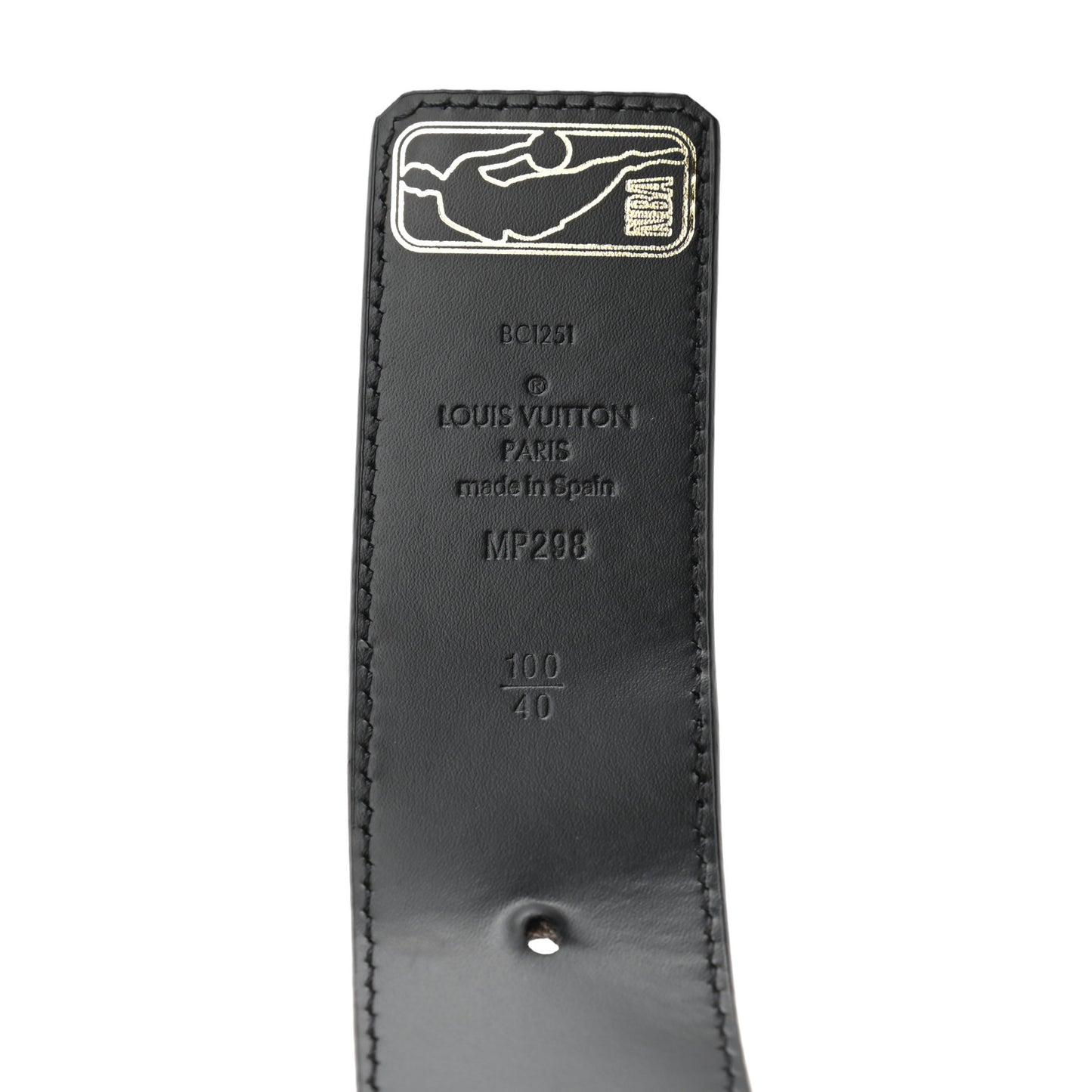 x NBA Embossed Monogram 40mm LV Initiales Reversible Belt 100 40 Black