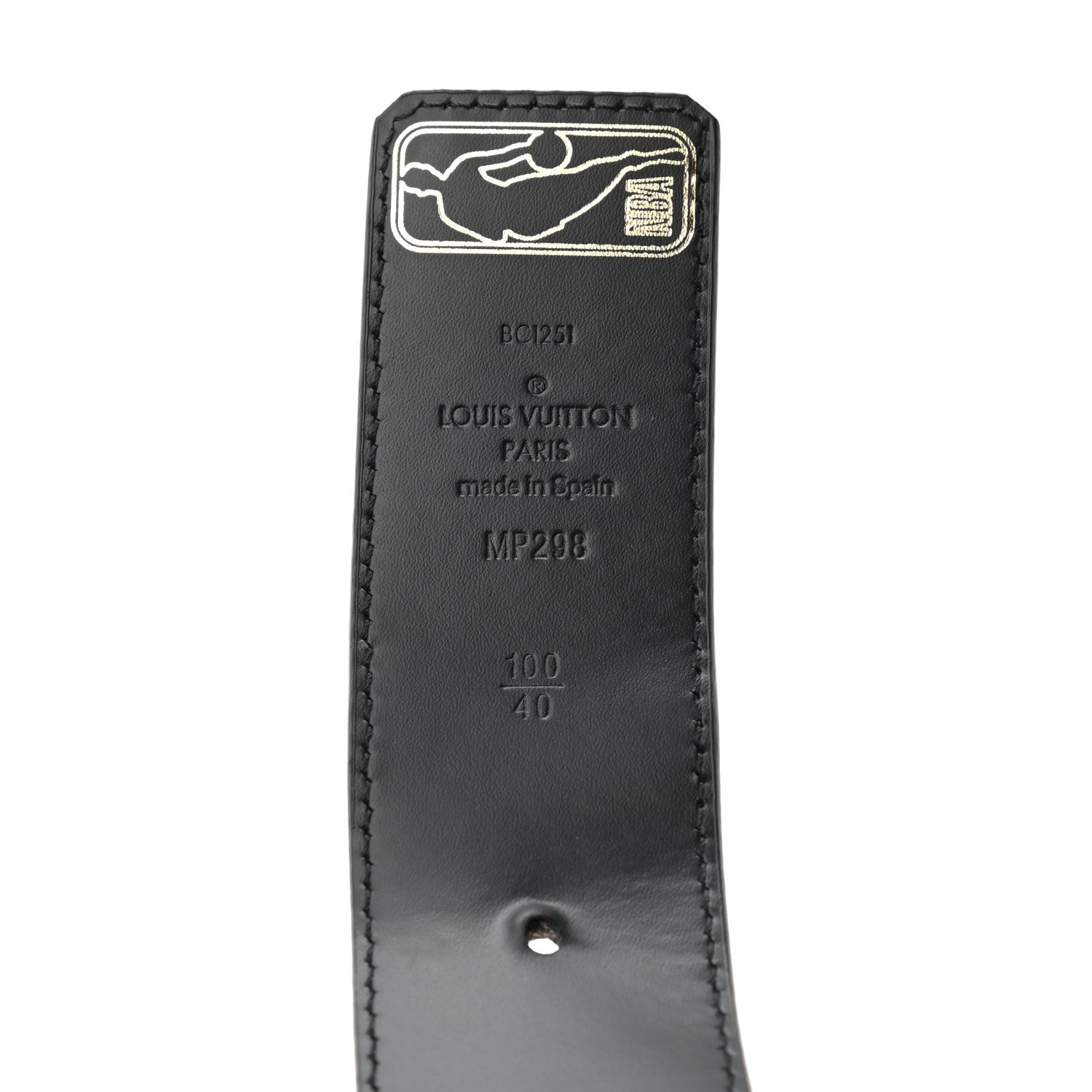 Louis Vuitton x NBA Embossed Monogram 40mm LV Initiales Reversible Belt 100 40 Black 3 of 6
