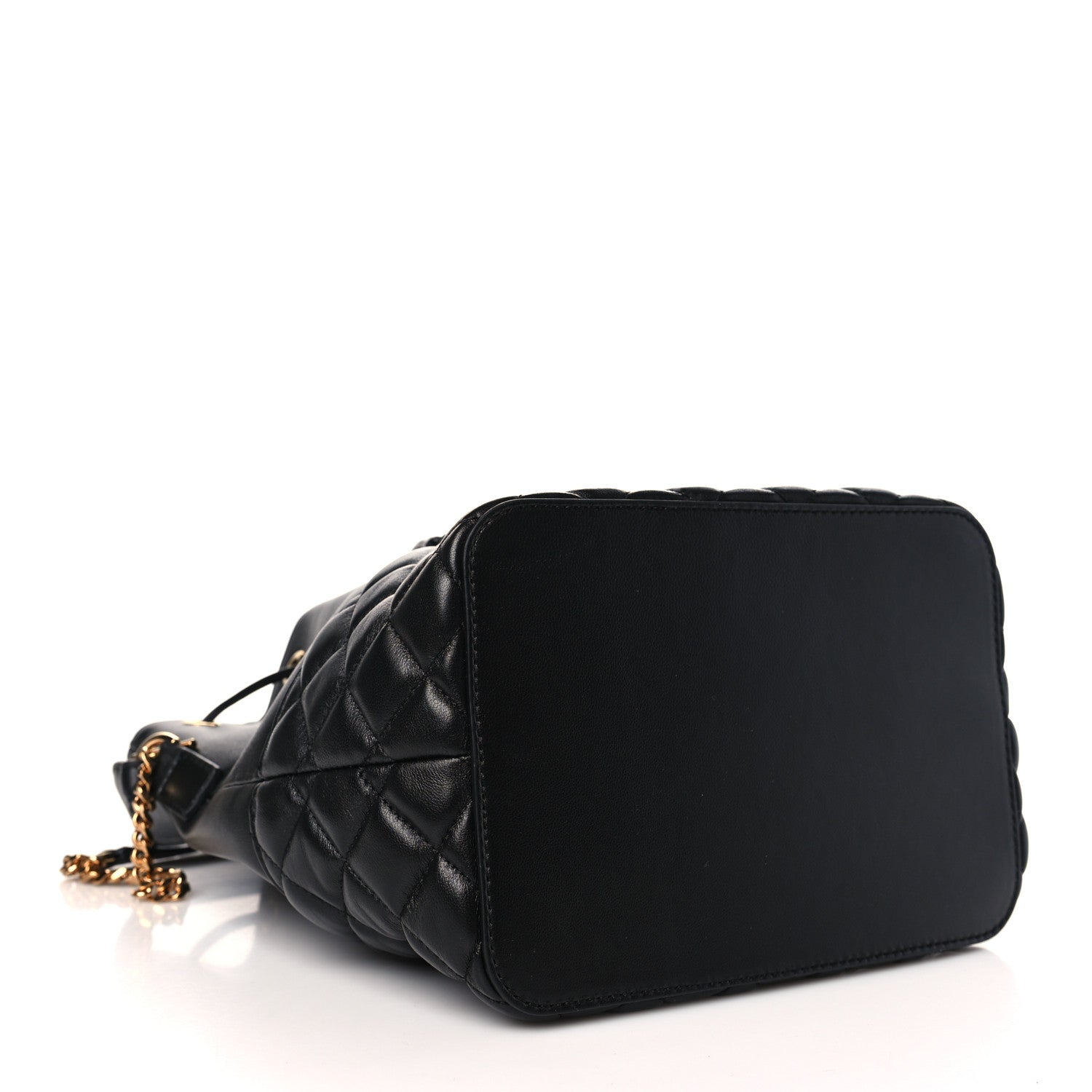 Versace Nappa Quilted Medusa Top Handle Bucket Bag Black 4 of 8