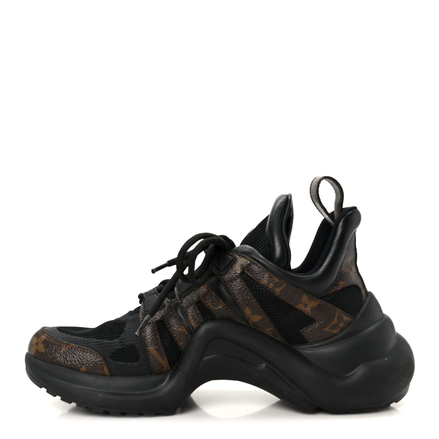 Louis Vuitton Calfskin Patent Monogram LV Archlight Sneakers 37 Black 1 of 9
