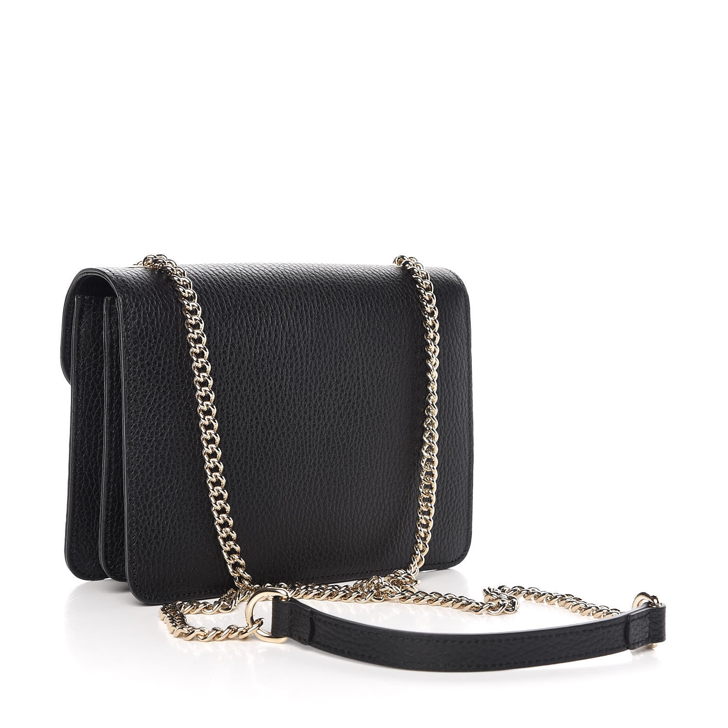 Gucci Dollar Calfskin Small Interlocking G Shoulder Bag Black 3 of 9