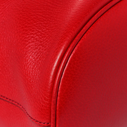 Gucci Pebbled Calfskin Small Soho Drawstring Backpack Tabasco Red 9 of 17
