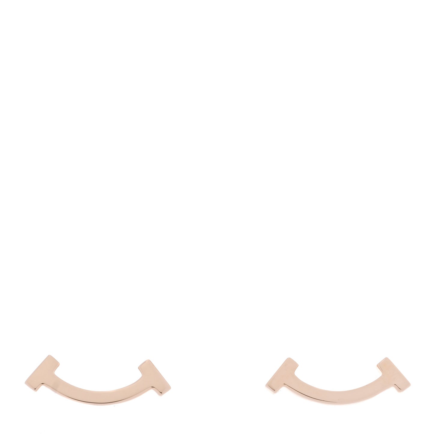 18K Rose Gold T Smile Stud Earrings