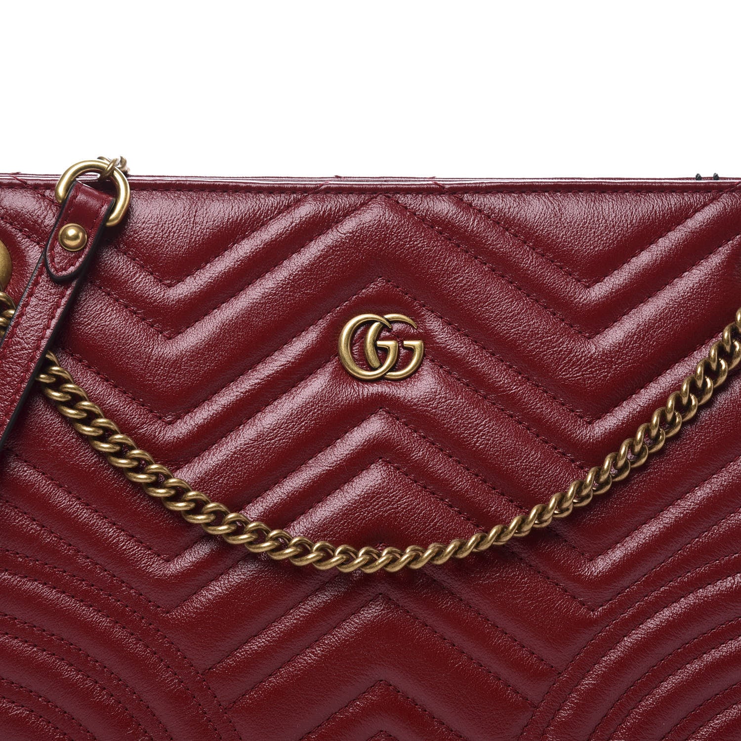 Gucci Azalea Calfskin Matelasse Heart Medium GG Marmont Slim Shoulder Bag Romantic Cerise 10 of 10