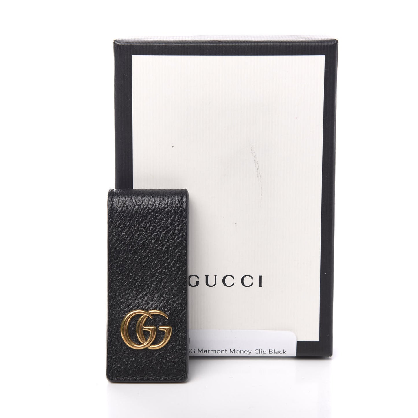 Calfskin Boar Effect GG Marmont Money Clip Black