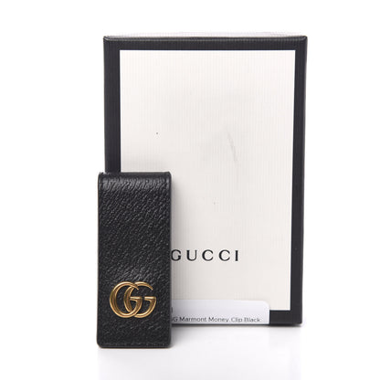 Gucci Calfskin Boar Effect GG Marmont Money Clip Black 6 of 6
