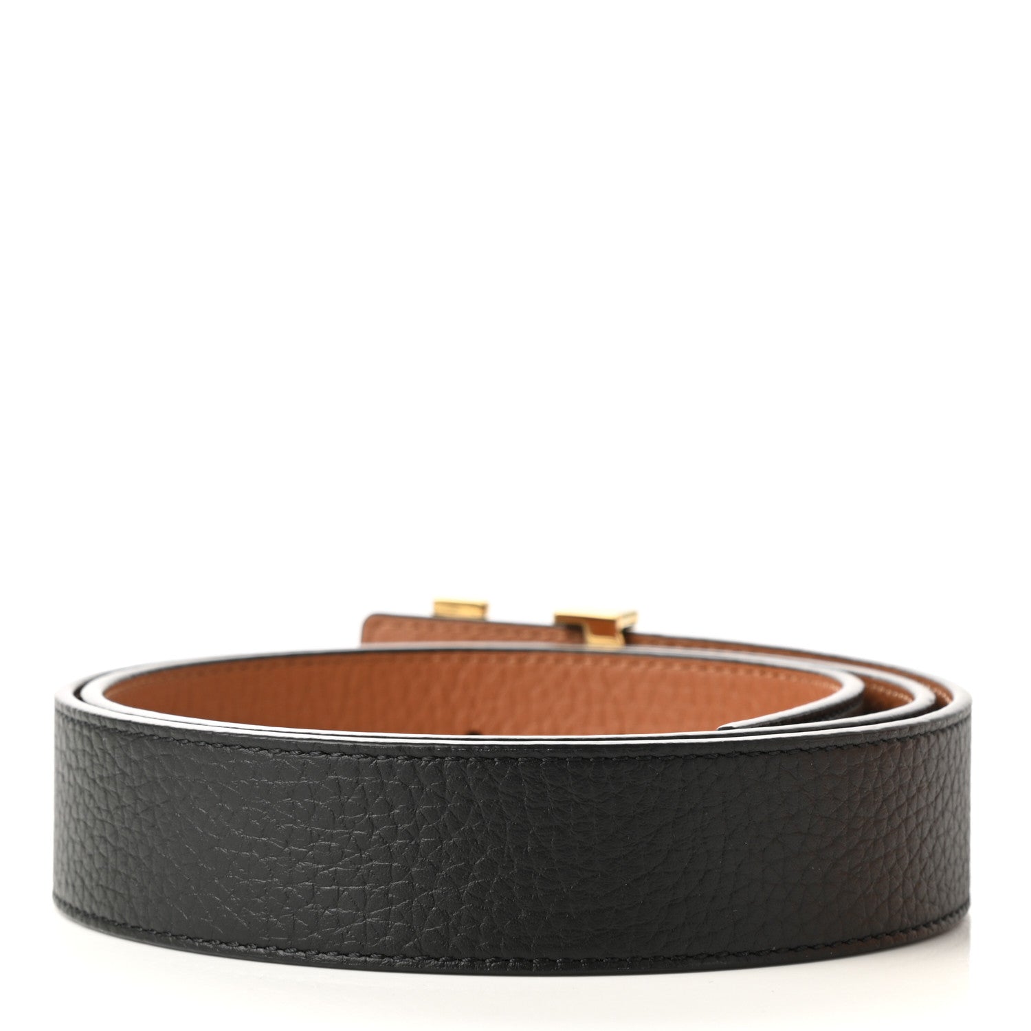 Louis Vuitton Taurillon Calfskin 30mm LV Initiales Reversible Belt 80 32 Black 2 of 6