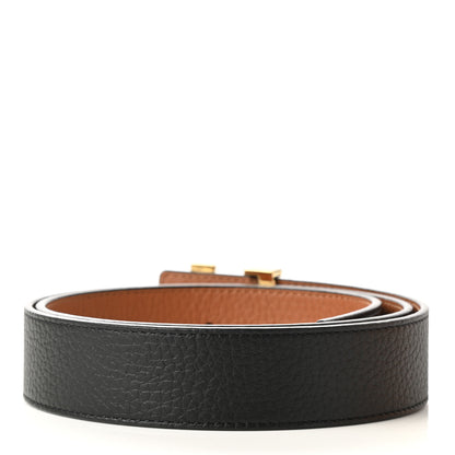 Louis Vuitton Taurillon Calfskin 30mm LV Initiales Reversible Belt 80 32 Black 2 of 6