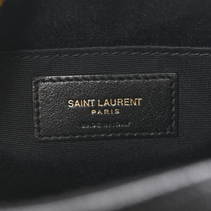 Saint Laurent Grain De Poudre Matelasse Chevron Quilted Round Vinyle Camera Bag Black 5 of 11