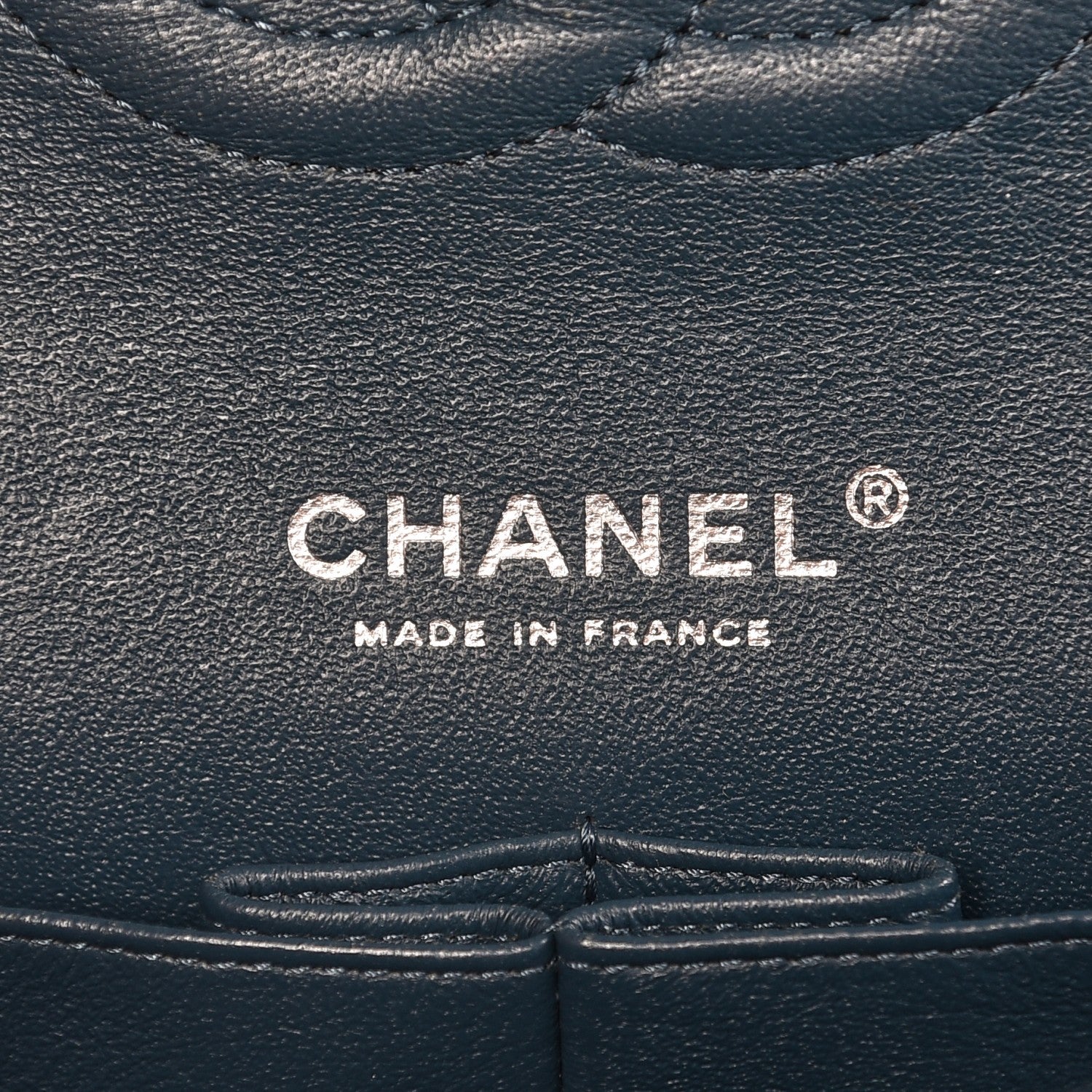 Chanel Metallic Caviar Quilted Medium Double Flap Dark Blue 6 of 10