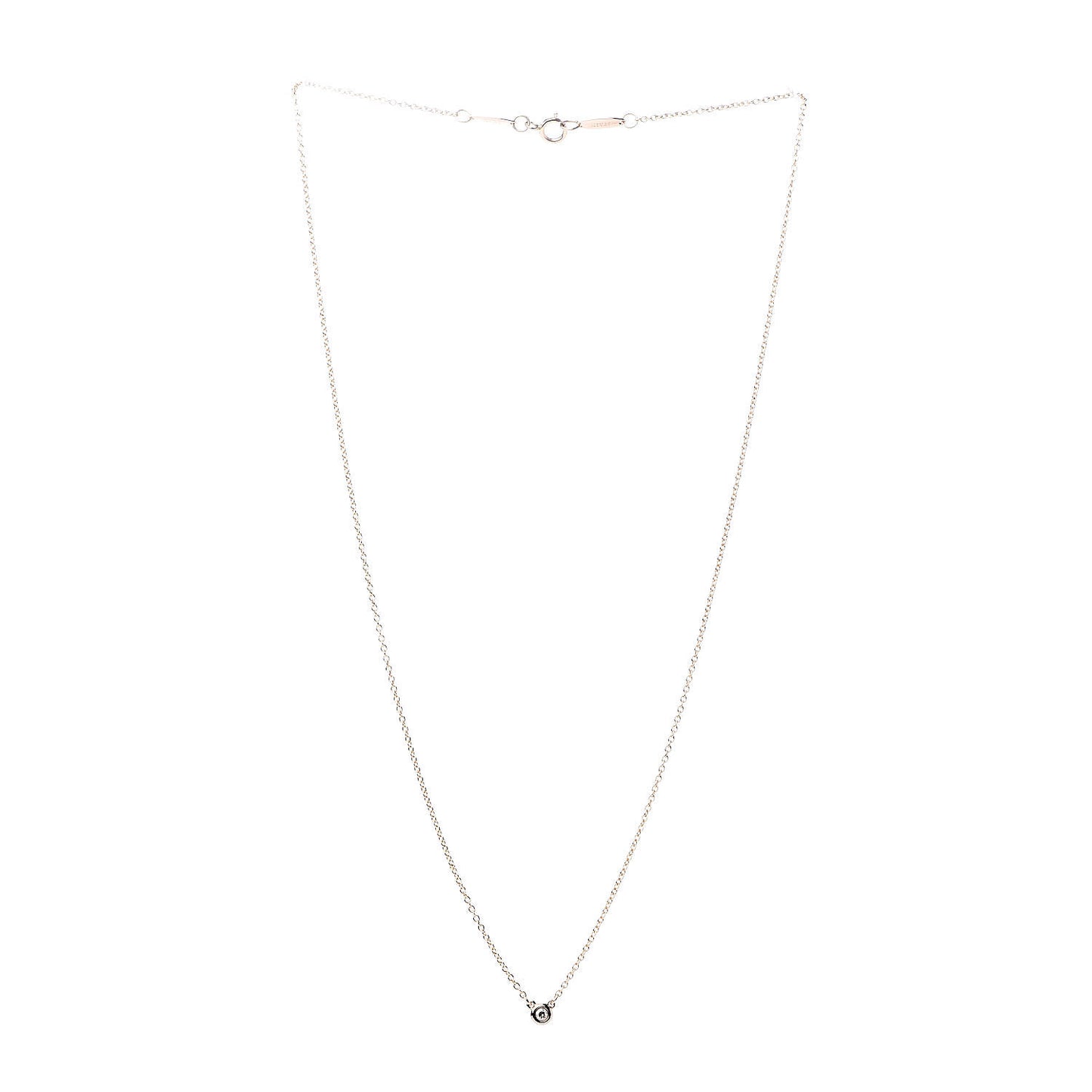 18K Rose Gold Diamond .03ct Elsa Peretti Diamonds by the Yard Pendant Necklace