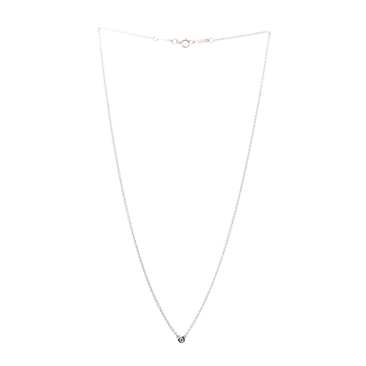 Tiffany 18K Rose Gold Diamond .03ct Elsa Peretti Diamonds by the Yard Pendant Necklace 3 of 7