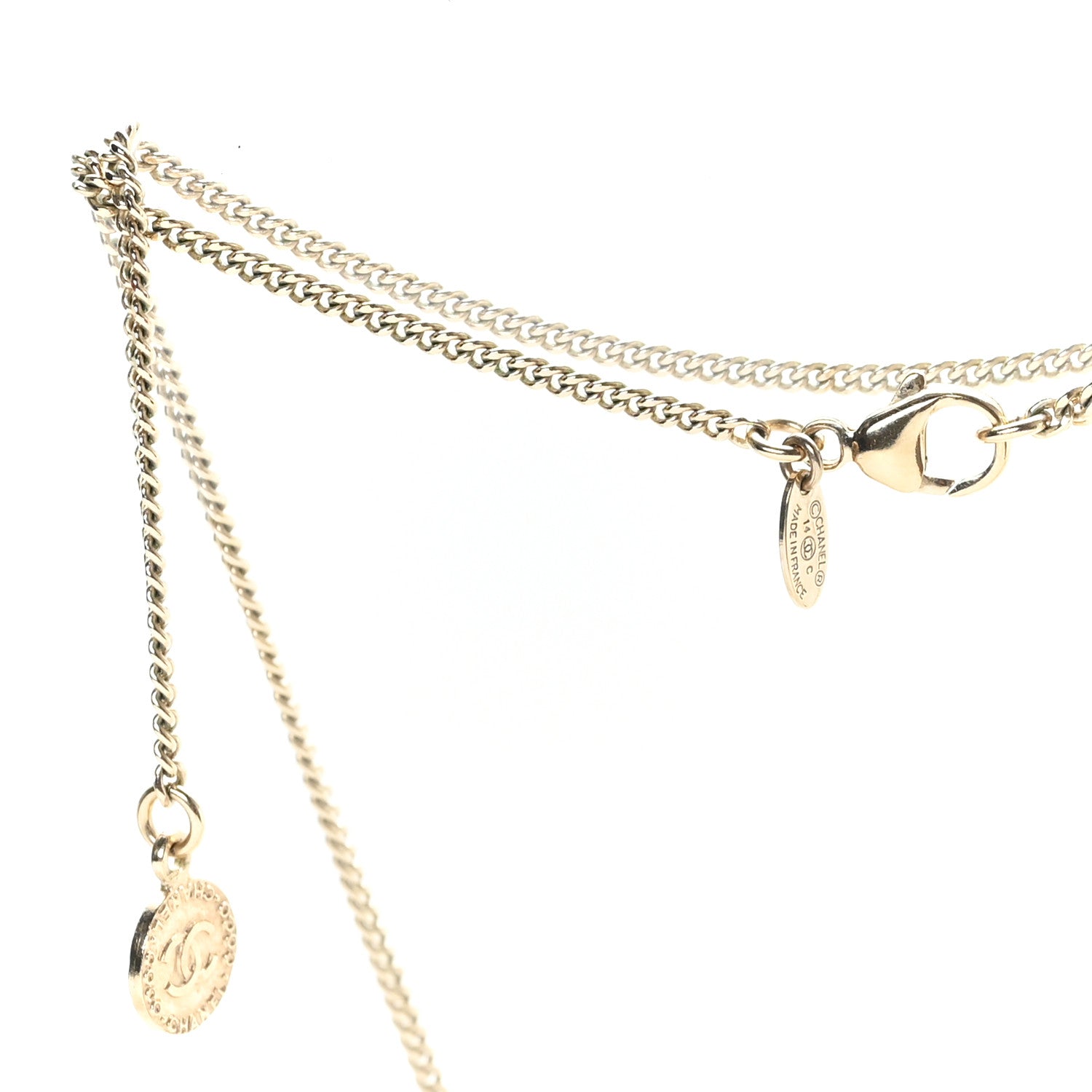 Chanel Tweed Effect CC Necklace Gold 4 of 5