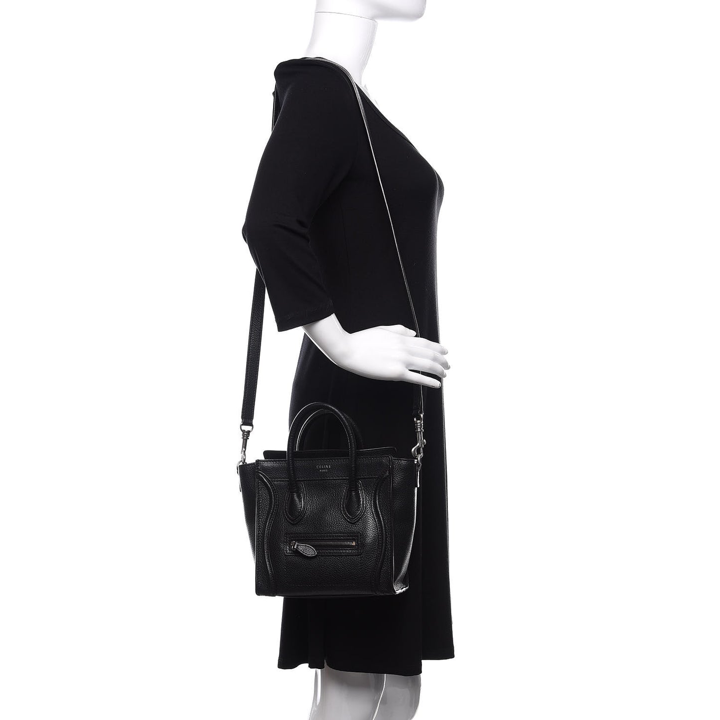 Drummed Calfskin Nano Luggage Black