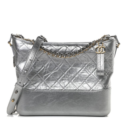 Chanel Metallic Aged Calfskin Quilted Medium Gabrielle Silver 1 of 11