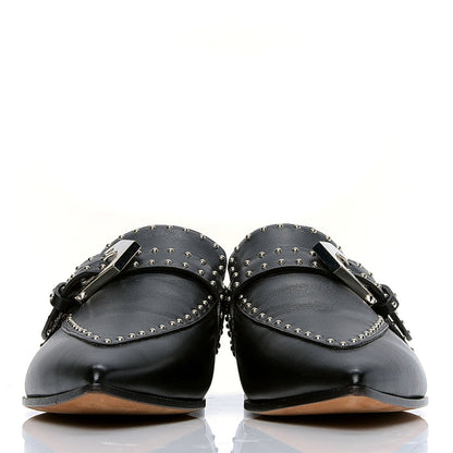 Givenchy Calfskin Studded Elegant Loafer Mule 38 Black 2 of 6