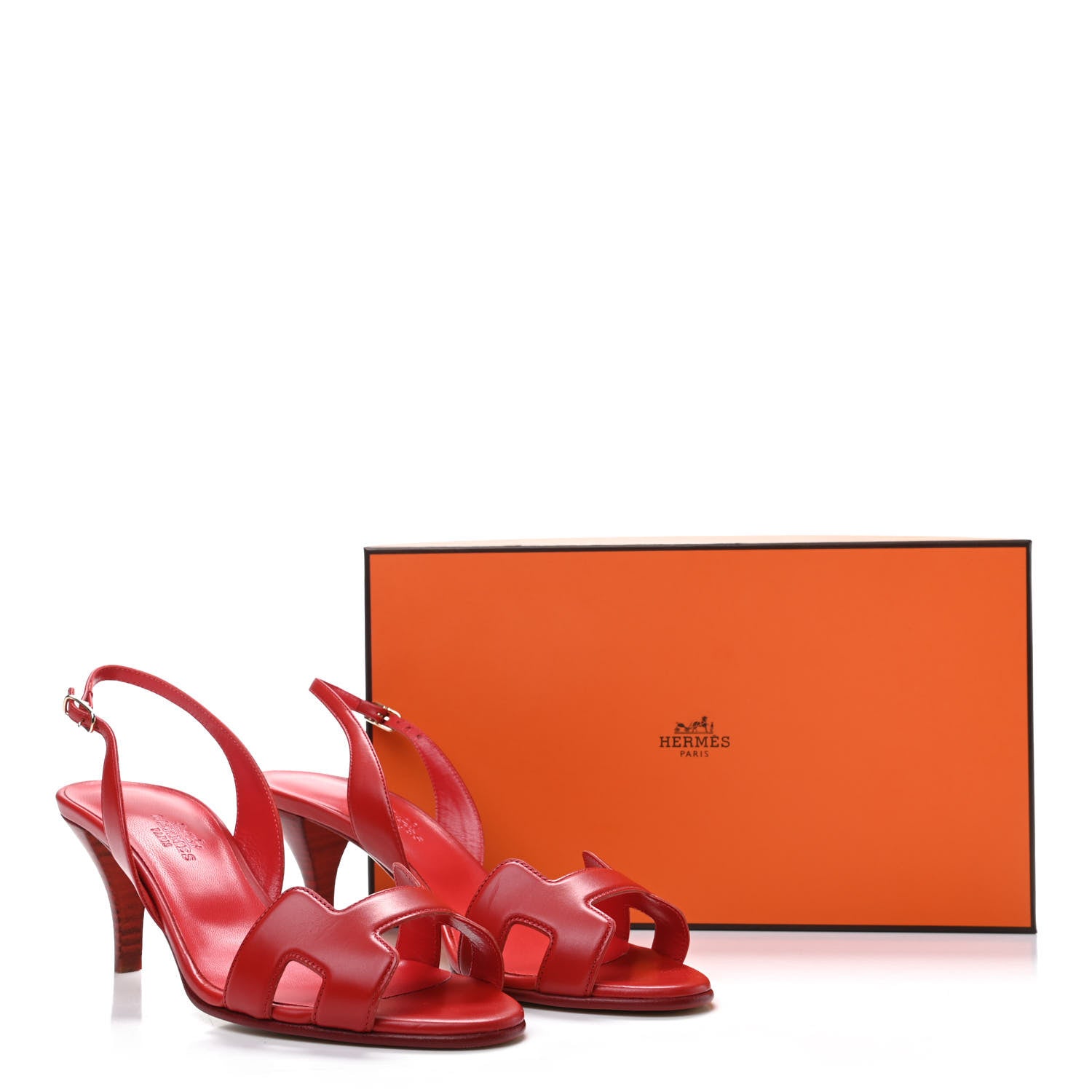 Hermes Nappa Night 70 Slingback Sandals 35.5 Red 8 of 8