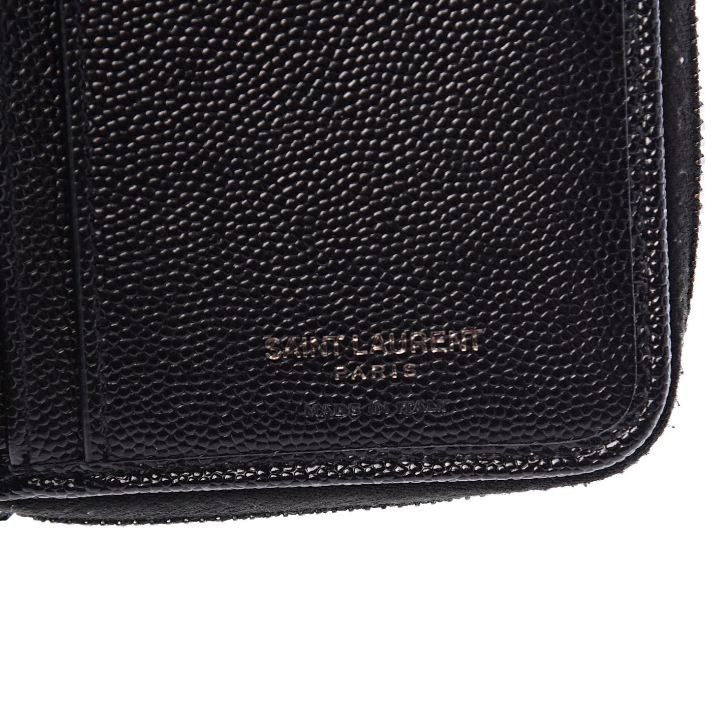 Grain De Poudre Matelasse Chevron Monogram Compact Zip Around Wallet Black