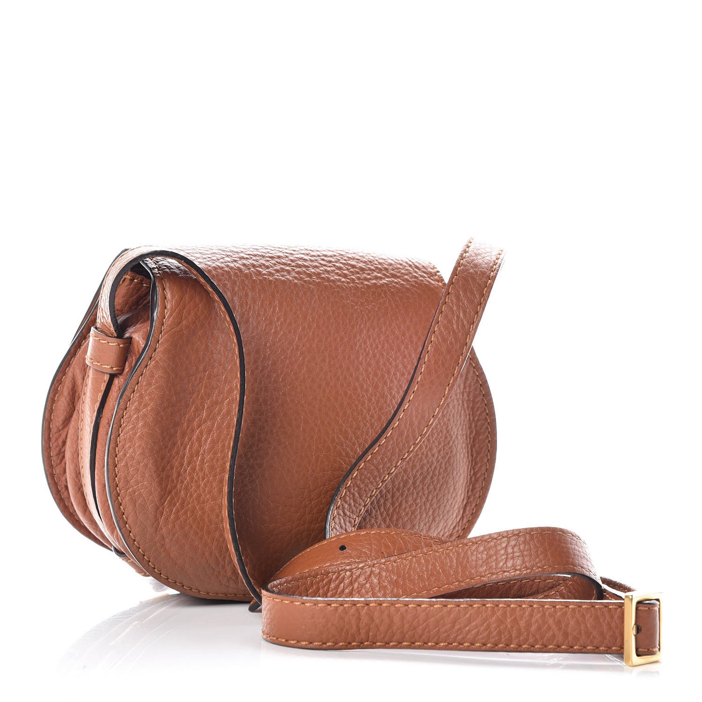 Calfskin Mini Marcie Round Crossbody Bag Tan