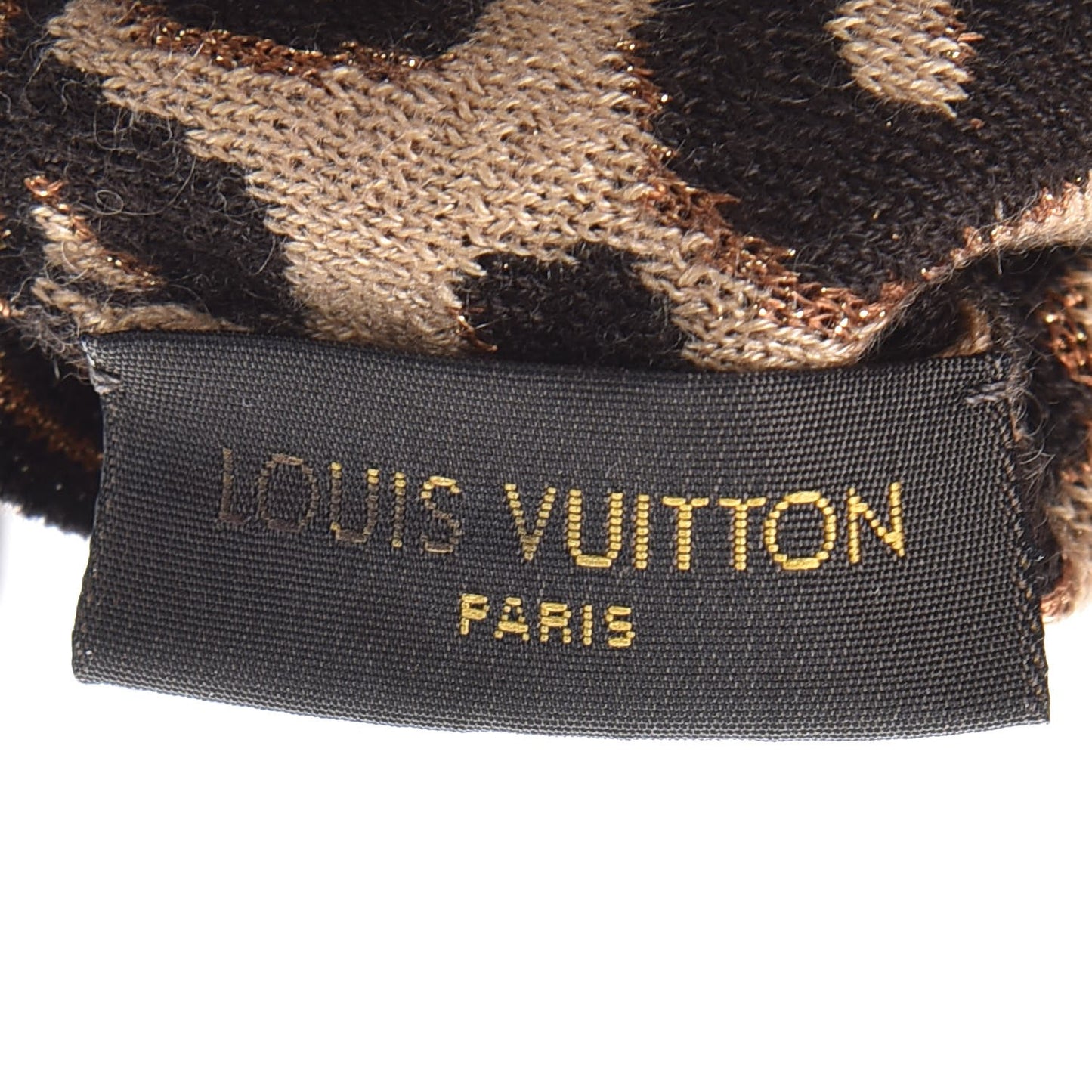 Cashmere Silk Leopard Long Gloves Marron