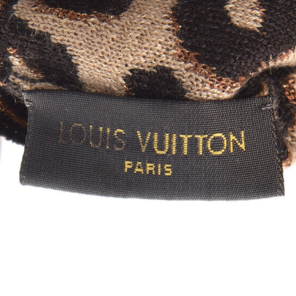 Louis Vuitton Cashmere Silk Leopard Long Gloves Marron 4 of 5
