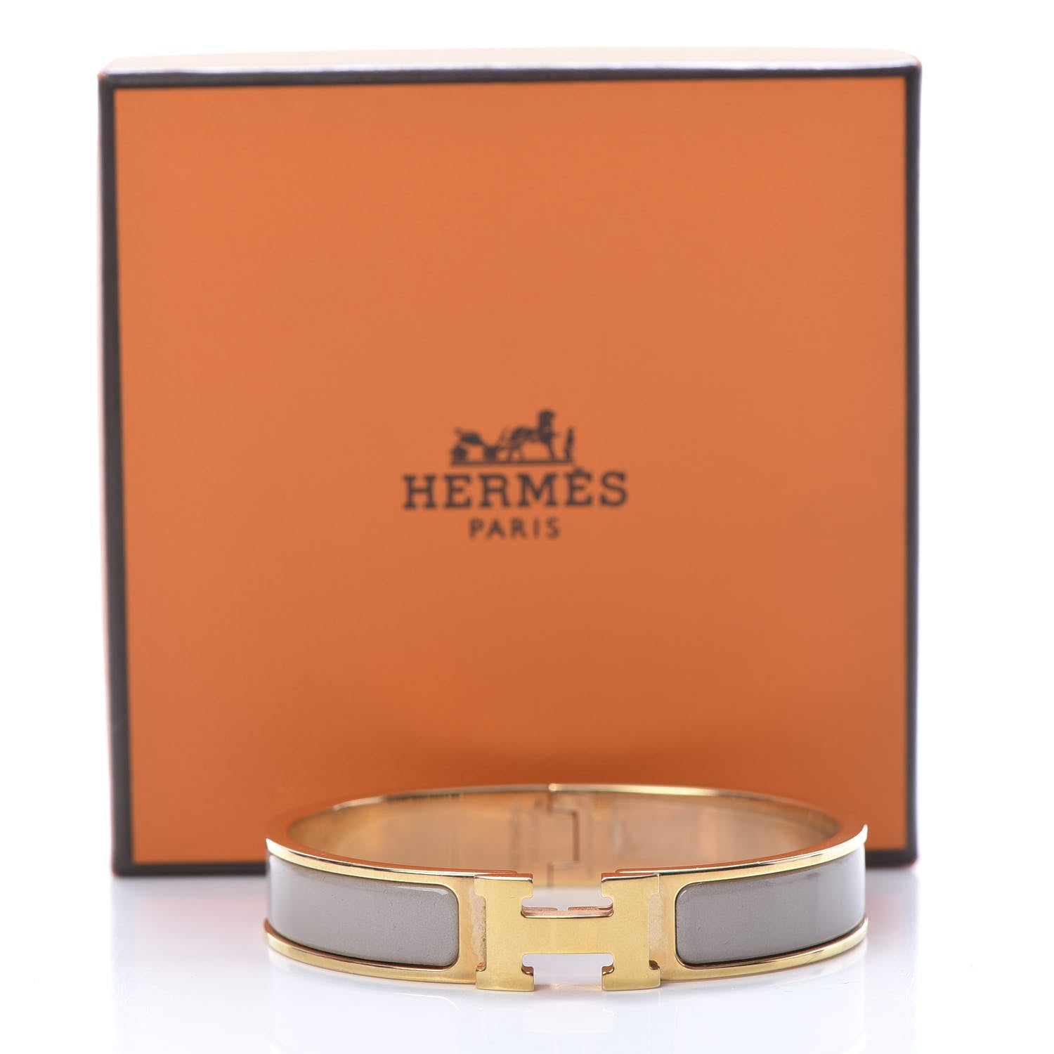 Hermes Enamel Narrow Clic Clac H Bracelet GM Marron Glace 6 of 6