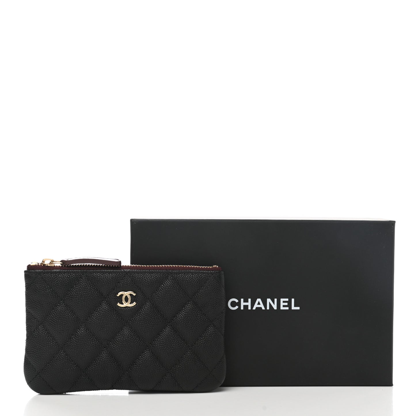 Caviar Quilted Small Cosmetic Case Black