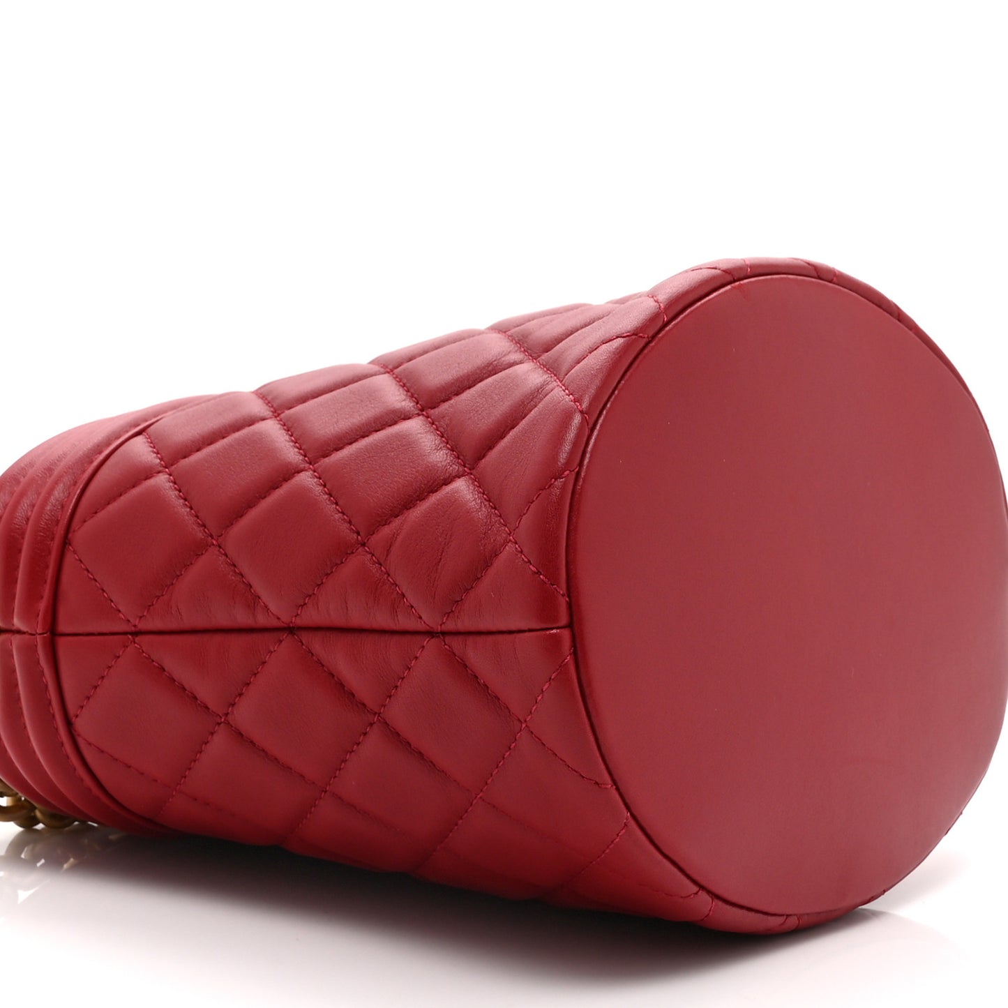 Calfskin Quilted Boy Bucket Bag Red