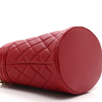 Chanel Calfskin Quilted Boy Bucket Bag Red 9 of 10