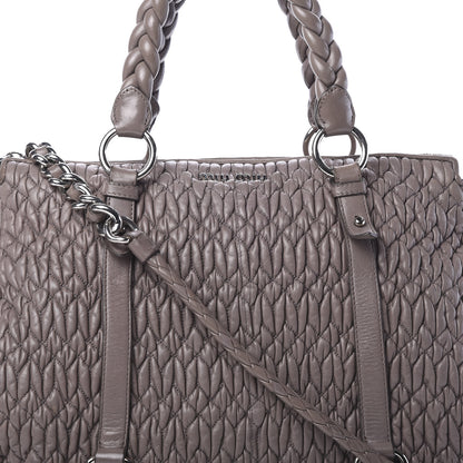 Miu Miu Nappa Matelasse Shopping Tote Argilla 8 of 17
