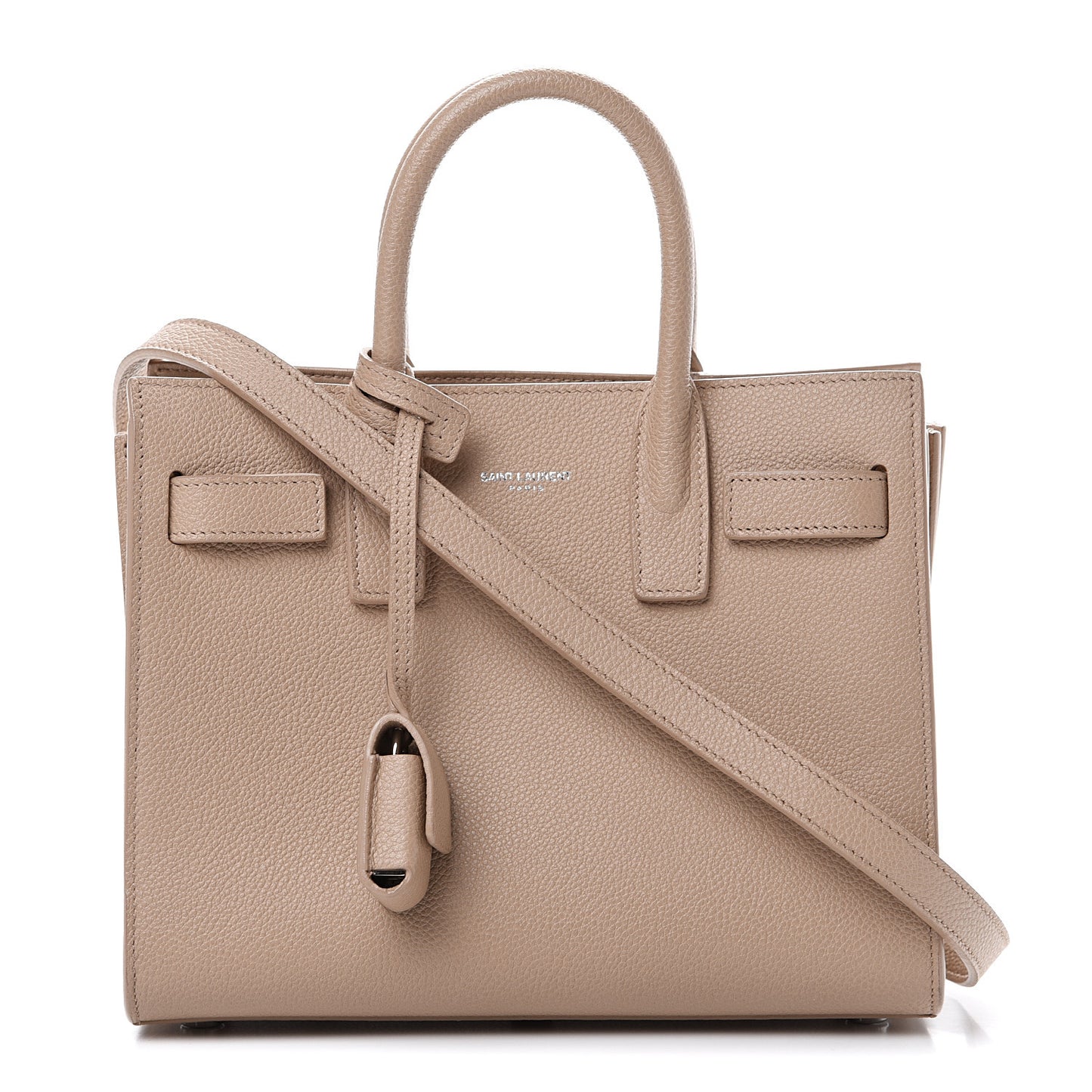 Grained Calfskin Nano Sac De Jour Beige