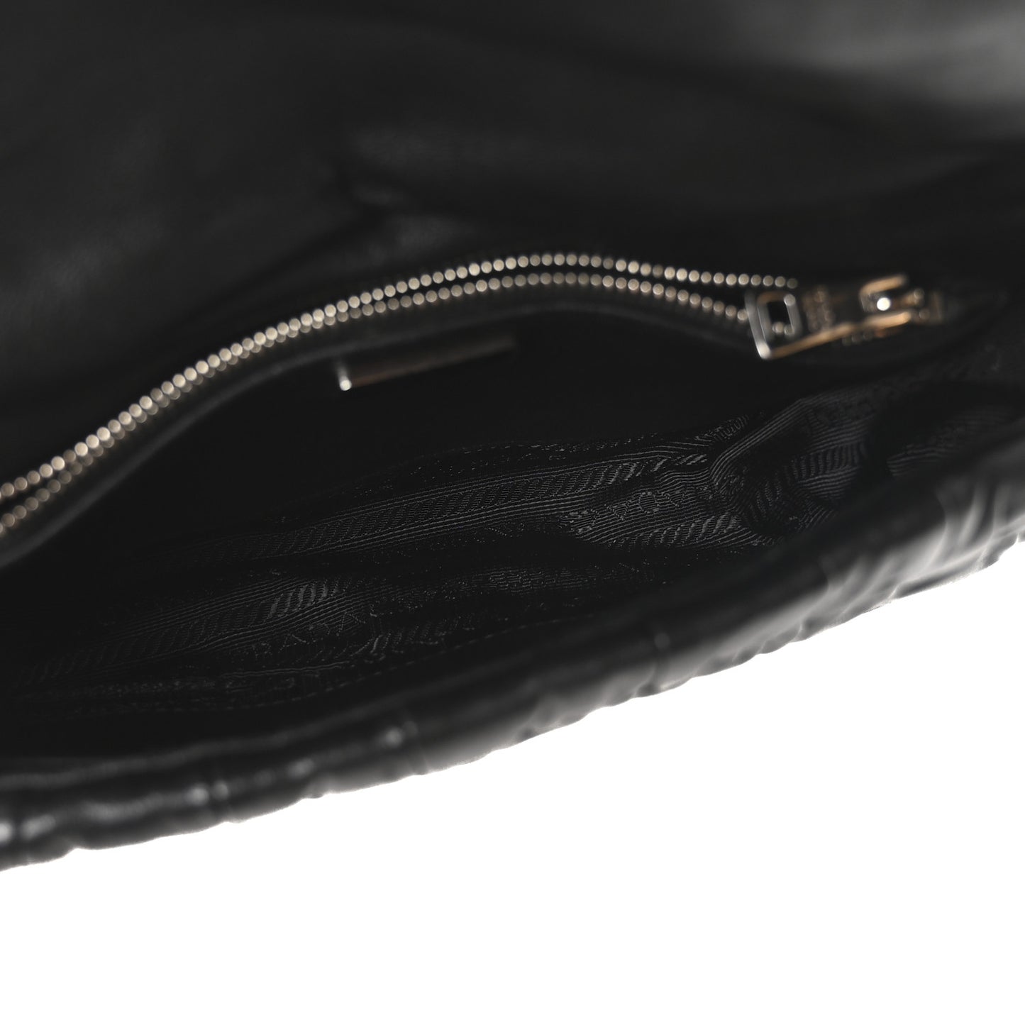 Nappa Gaufre Flap Shoulder Bag Black