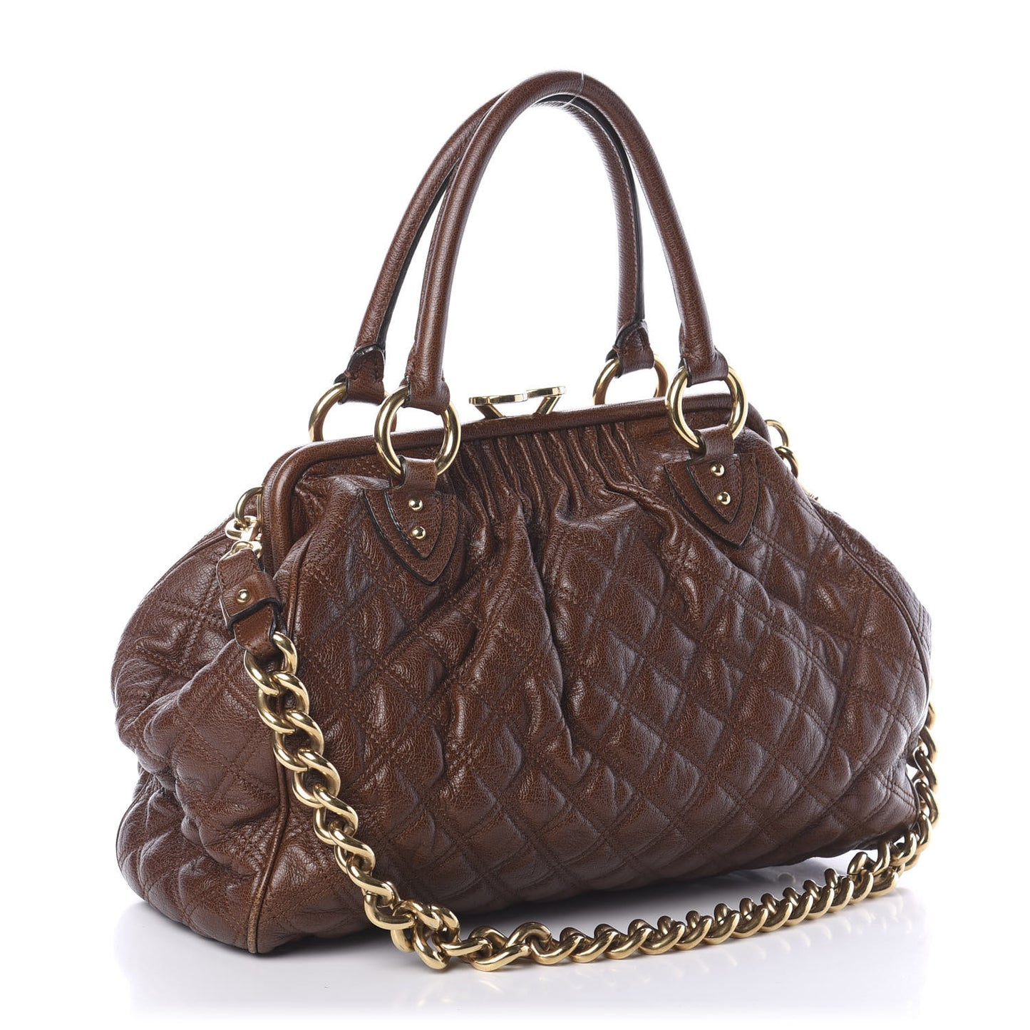 Calfskin Quilted Stam Brown