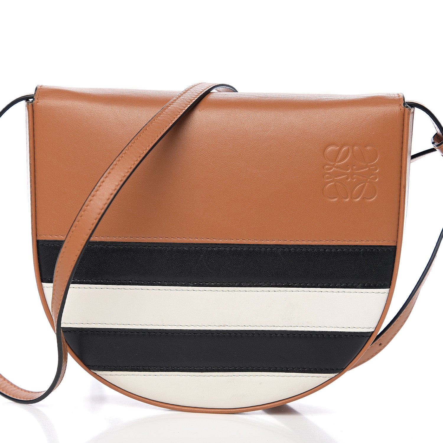 Loewe Calfskin Marine Stripe Mini Heel Shoulder Bag Tan 7 of 9