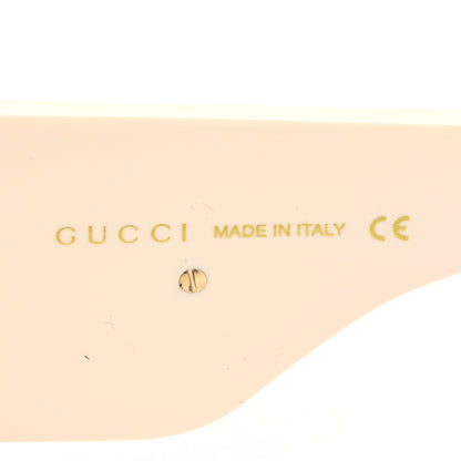 Gucci Acetate Crystal Oversize Hollywood Forever Sunglasses GG0144S Ivory 5 of 8