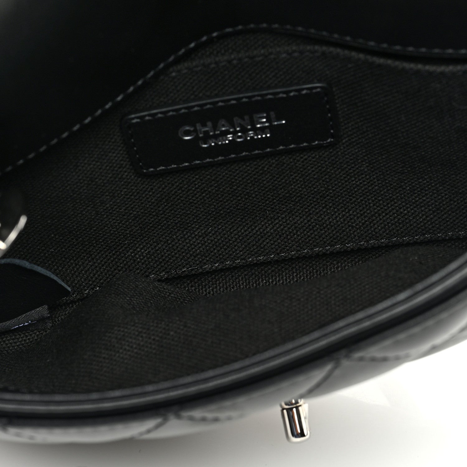 Chanel Calfskin Quilted CC Uniform Flap Belt Bag Black 5 of 10