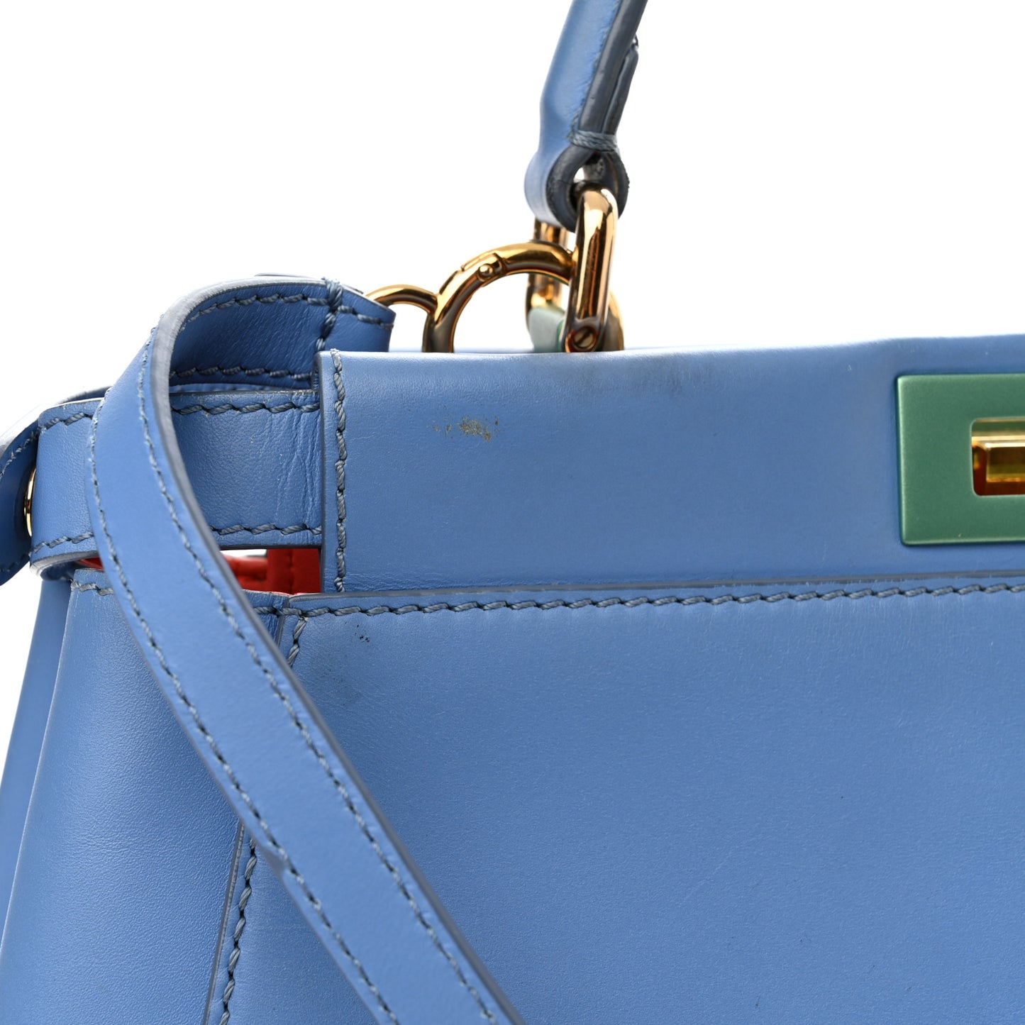 Vitello Morgan Shiny Nappa Medium Peekaboo Iconic Satchel Maldives Papavero