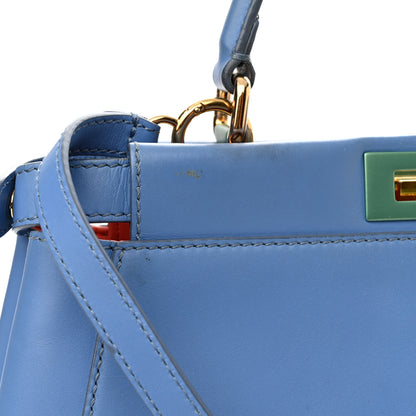 Fendi Vitello Morgan Shiny Nappa Medium Peekaboo Iconic Satchel Maldives Papavero 13 of 15