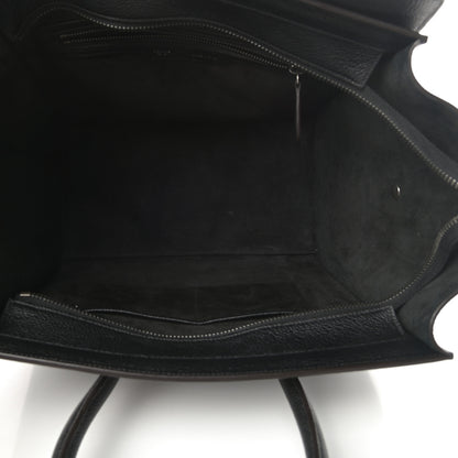 Celine Drummed Calfskin Mini Luggage Black 5 of 9