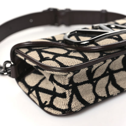 Valentino Garavani Toile Iconographe Goatskin Vlogo Mini Loco Shoulder Bag Beige Black 8 of 10